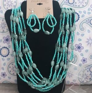 Erica Lyons 1 pc Turquoise Beaded Necklace